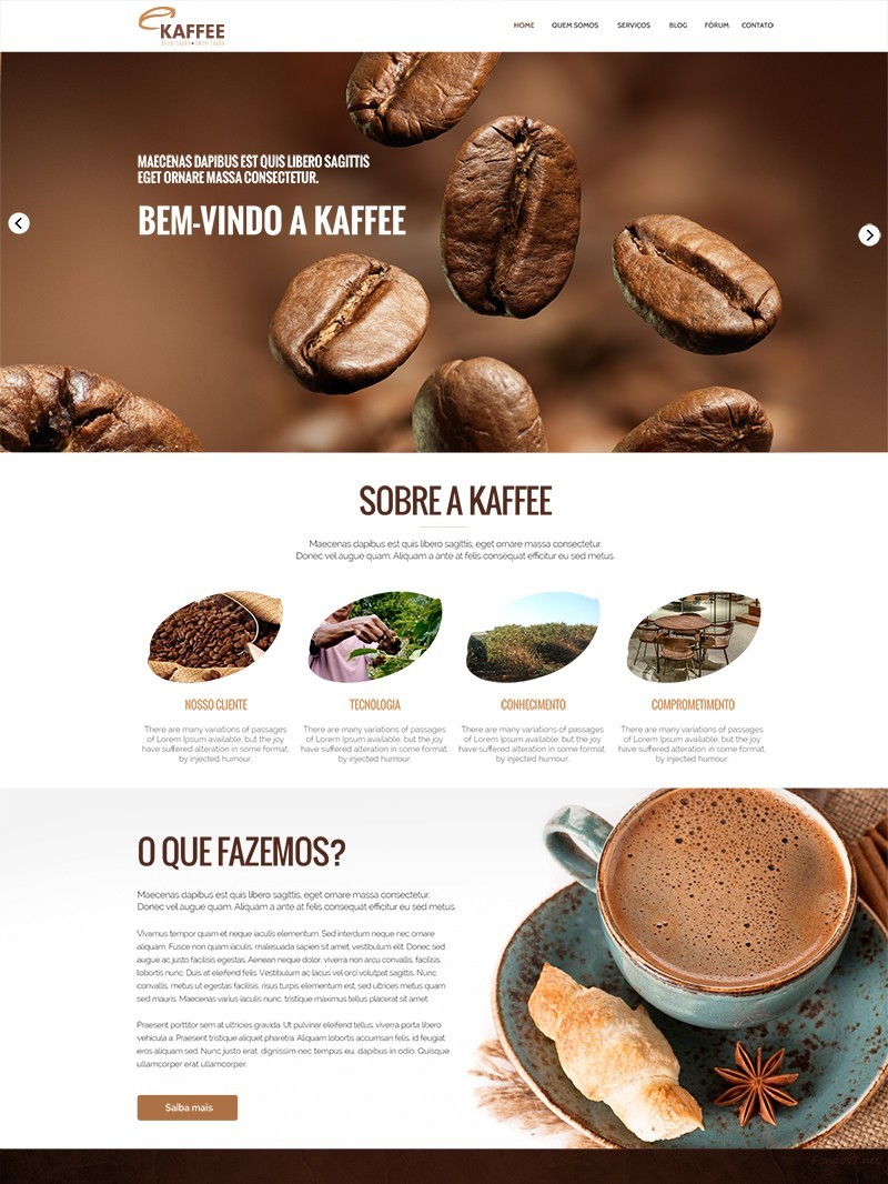 Criação do site da Kaffee