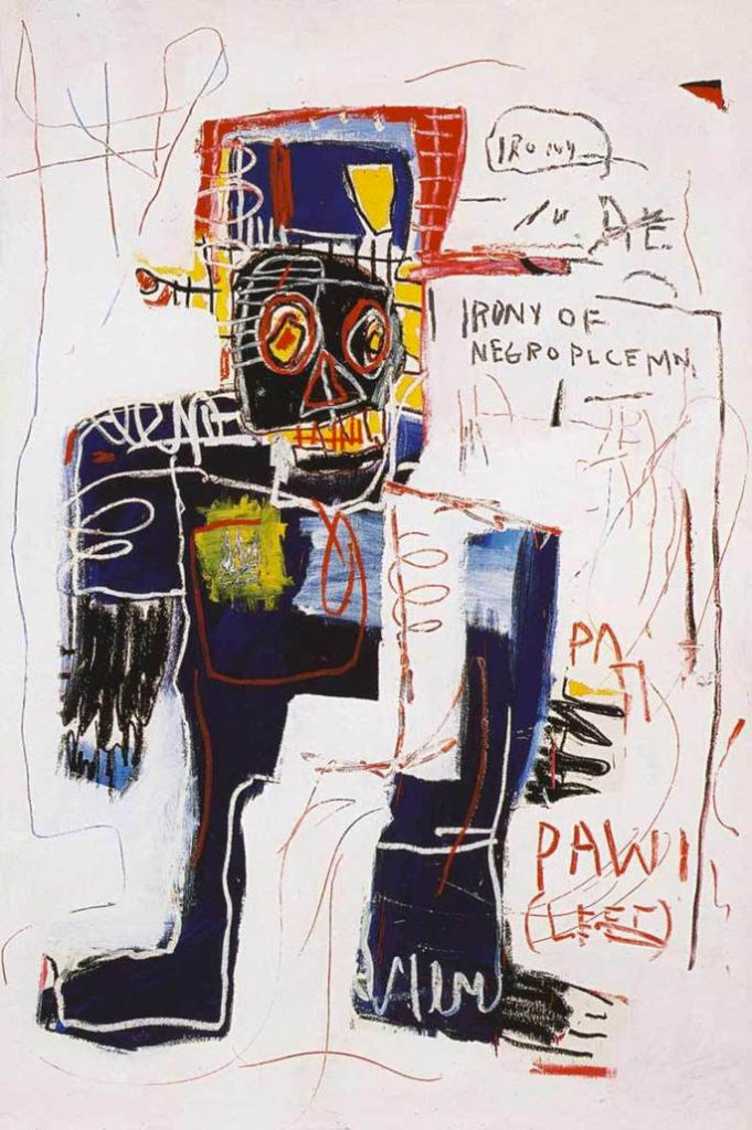 Ironia do Policial Negro - obra de Basquiat